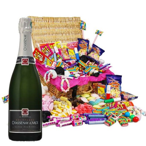 Send Chassenay d'Arce Brut and Classic Retro Sweet Hamper